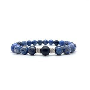 8mm Sodalite Beaded Bracelet